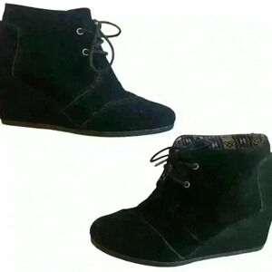 Tom’s Desert Wedge Bootie Size 7.5 Black